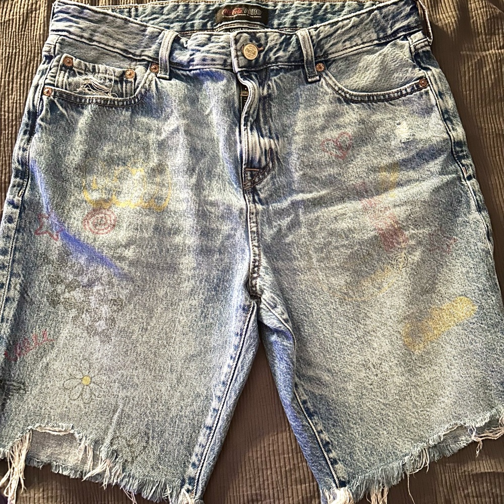 Aeropostale Light Blue Distressed Jean Shorts
